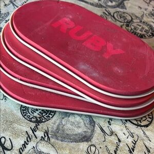 Ruby Pink Oval Coasters